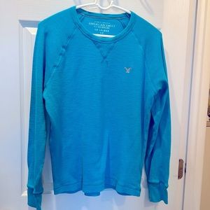 American Eagle Thermal Turquoise Blue shirt